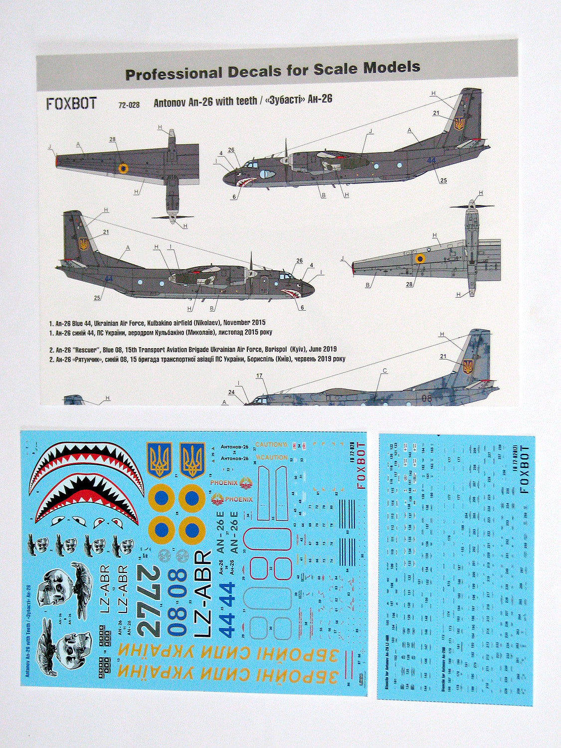 Foxbot Decals FBOT72028 1:72 Antonov An-26 with teeth