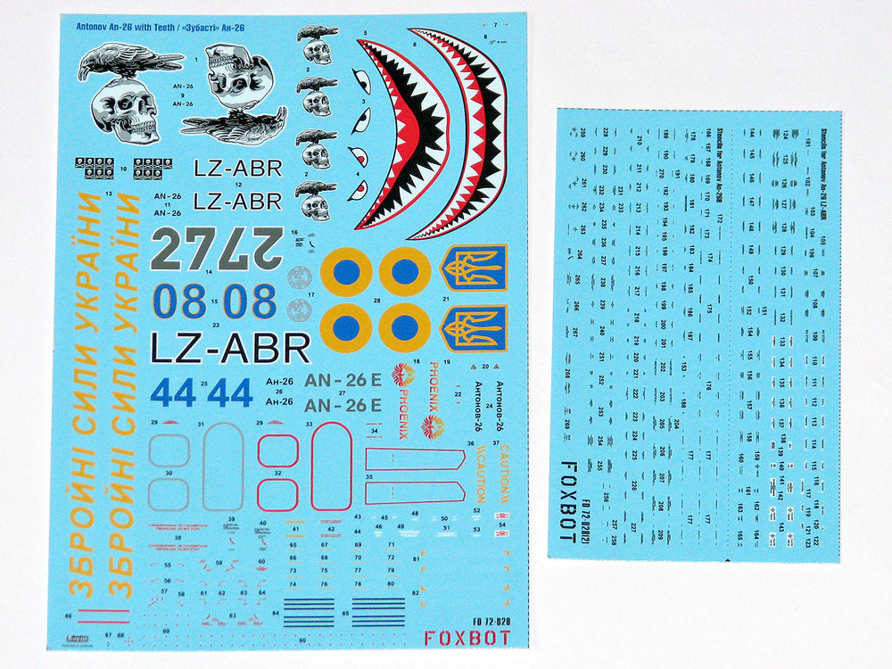 Foxbot Decals FBOT72028 1:72 Antonov An-26 with teeth