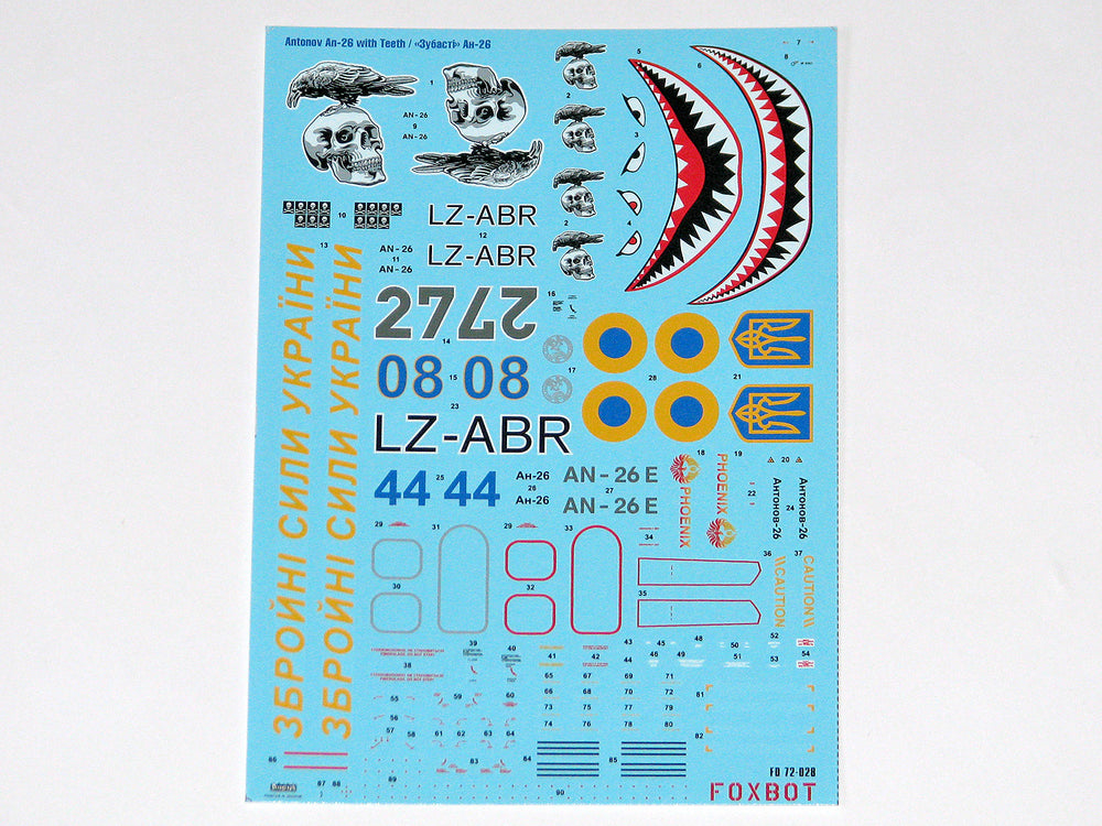 Foxbot Decals FBOT72028 1:72 Antonov An-26 with teeth