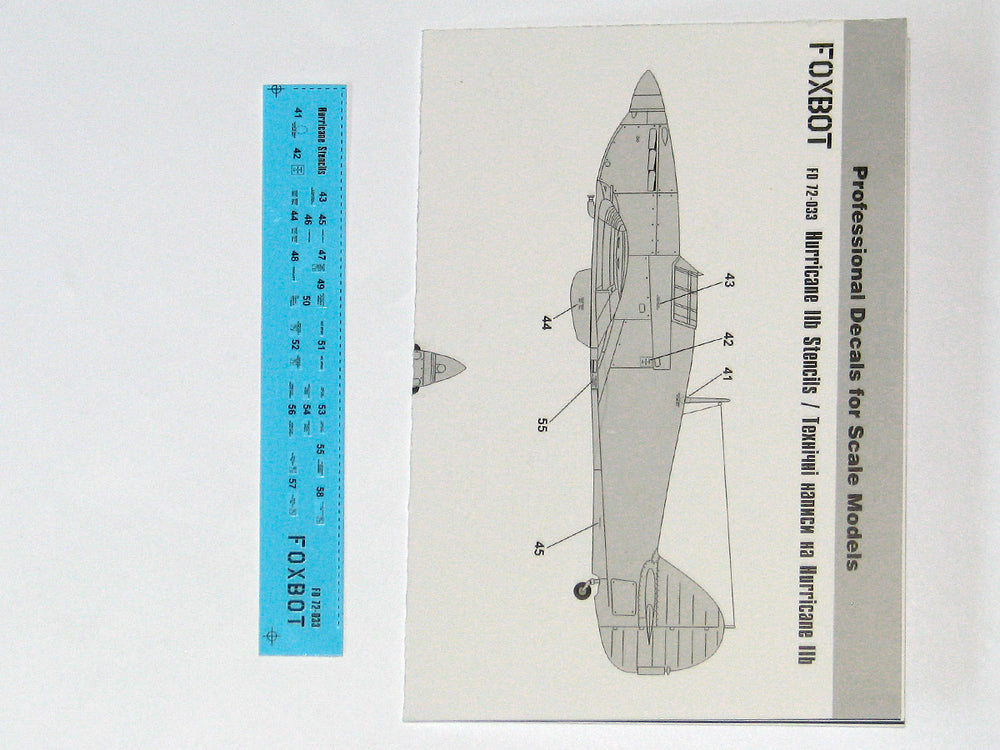 Foxbot Decals FBOT72033 1:72 Stencils for Hawker Hurricane Mk.IIB