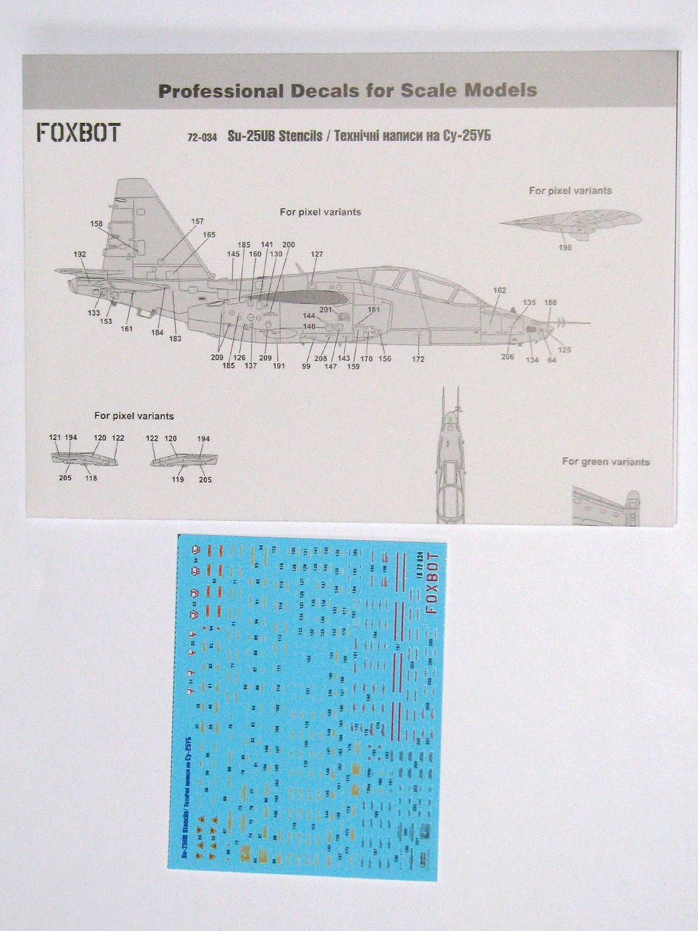 Foxbot Decals FBOT72034 1:72 Stencils for Sukhoi Su-25UB