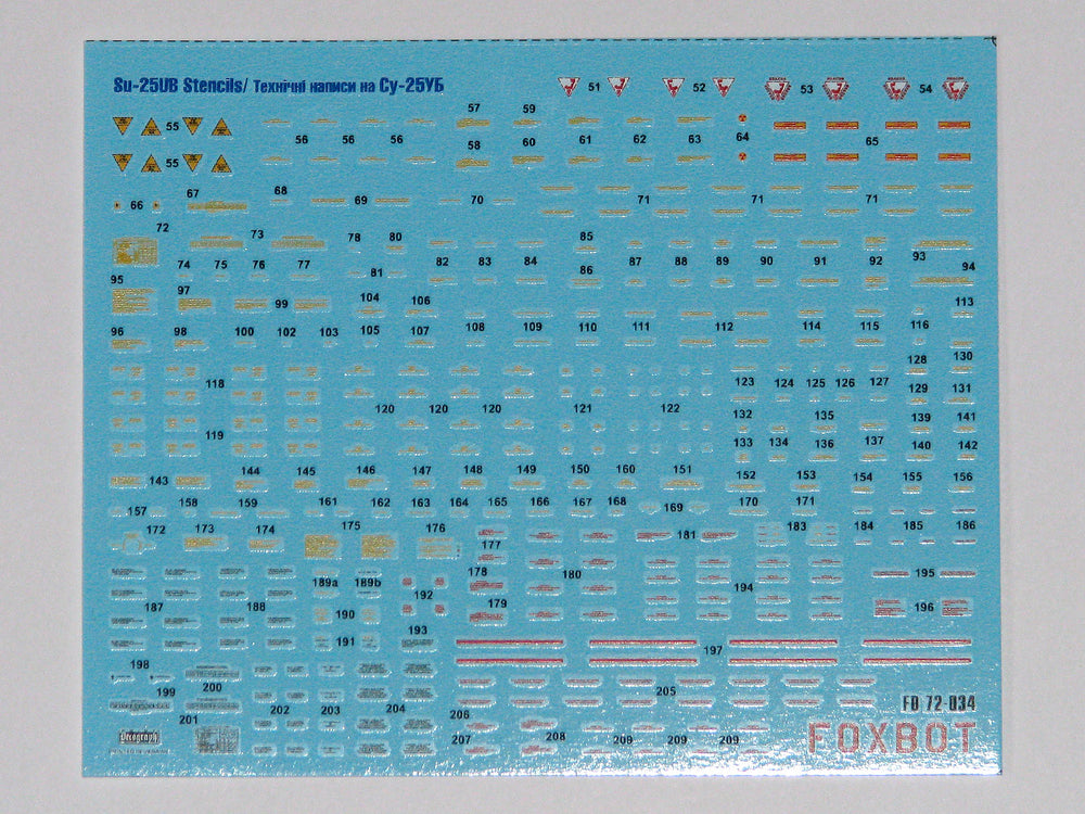 Foxbot Decals FBOT72034 1:72 Stencils for Sukhoi Su-25UB