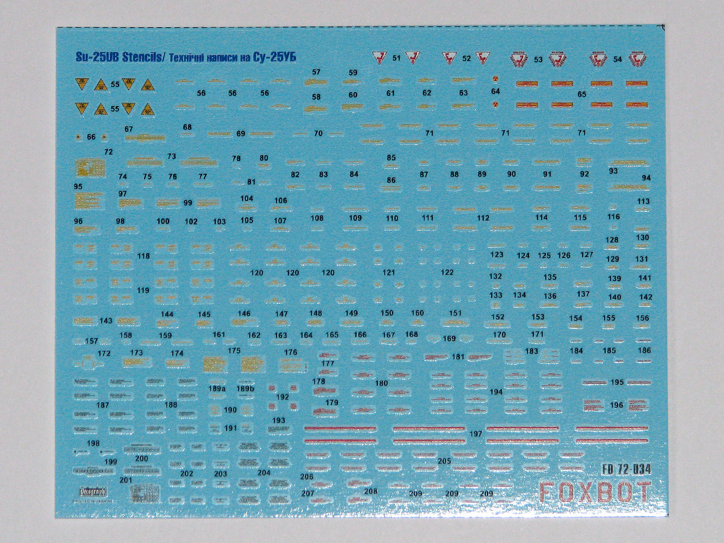 Foxbot Decals FBOT72034 1:72 Stencils for Sukhoi Su-25UB