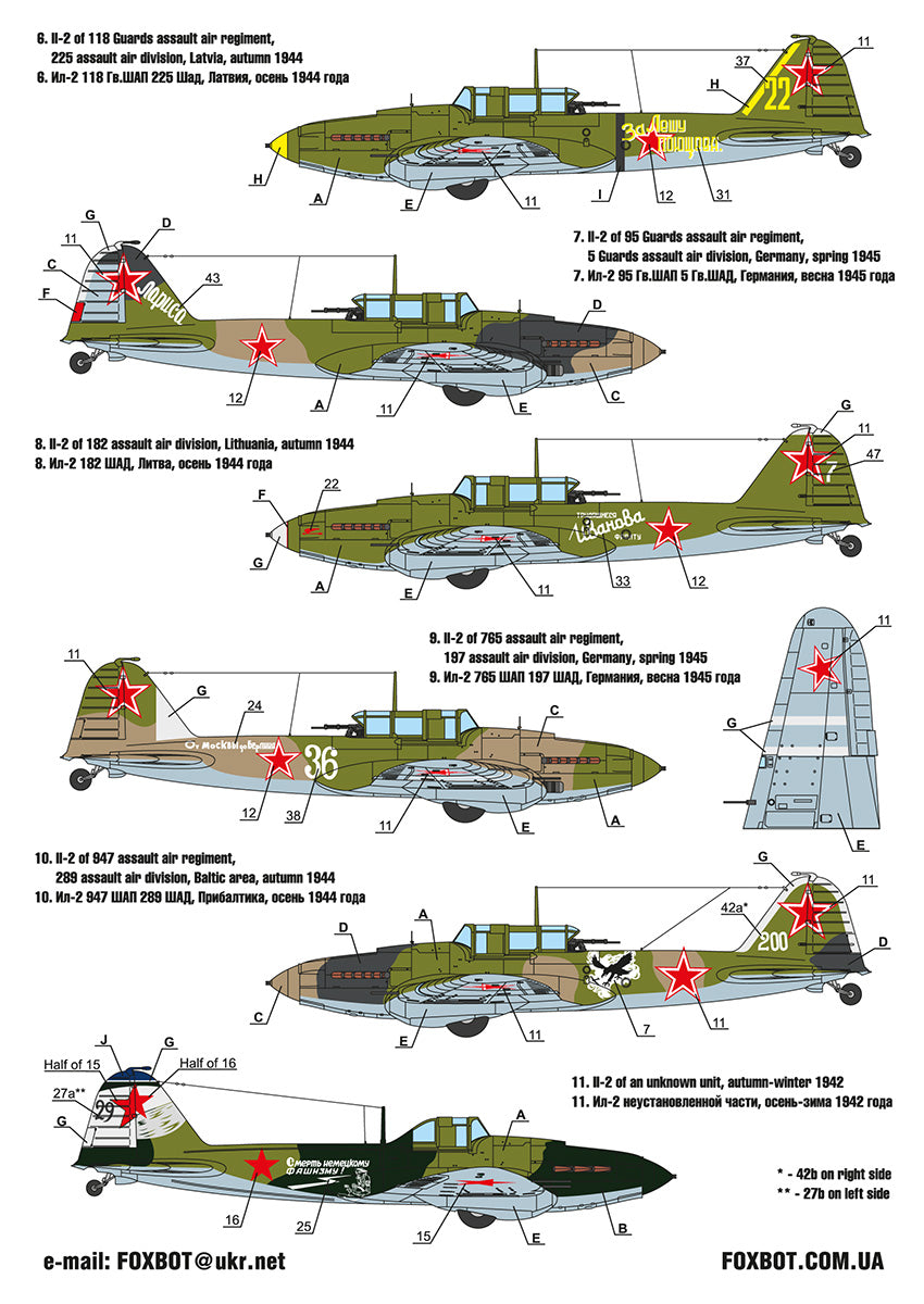 Foxbot Decals FBOT72035 1:72 Flying Revenge: Ilyushin IL-2