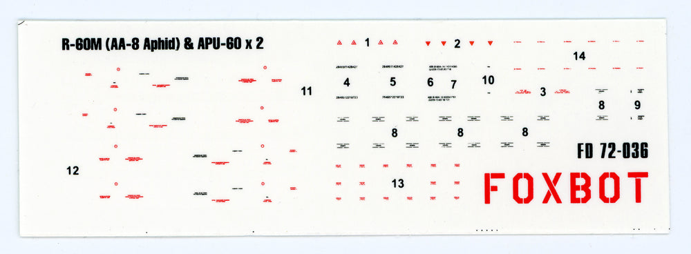 Foxbot Decals FBOT72036 1:72 Stencils for R-60M