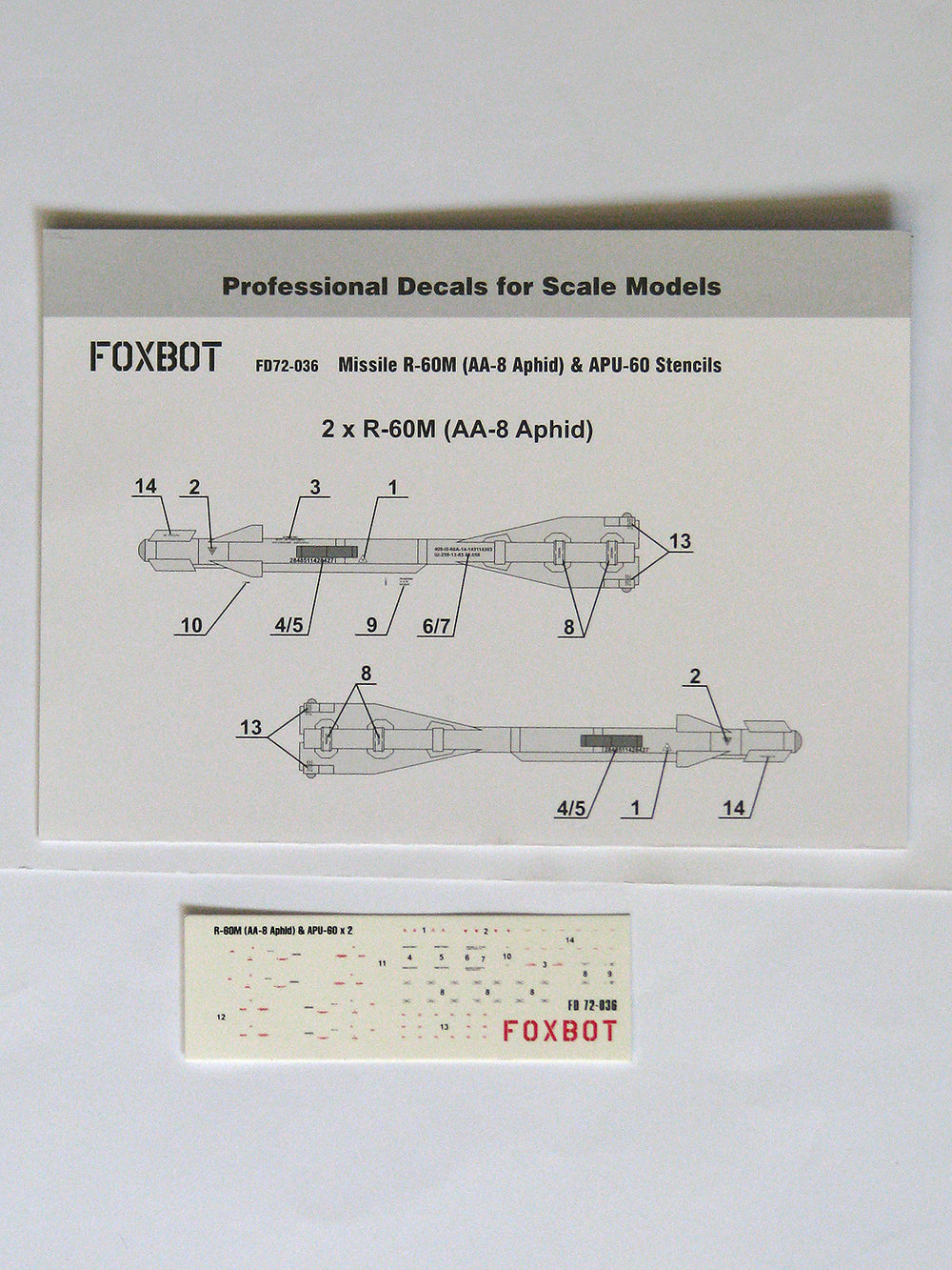 Foxbot Decals FBOT72036 1:72 Stencils for R-60M