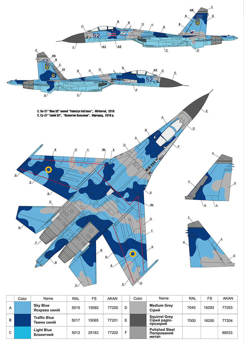 Foxbot Decals FBOT72037 1:72 Ukrainian Sukhoi Su-27S