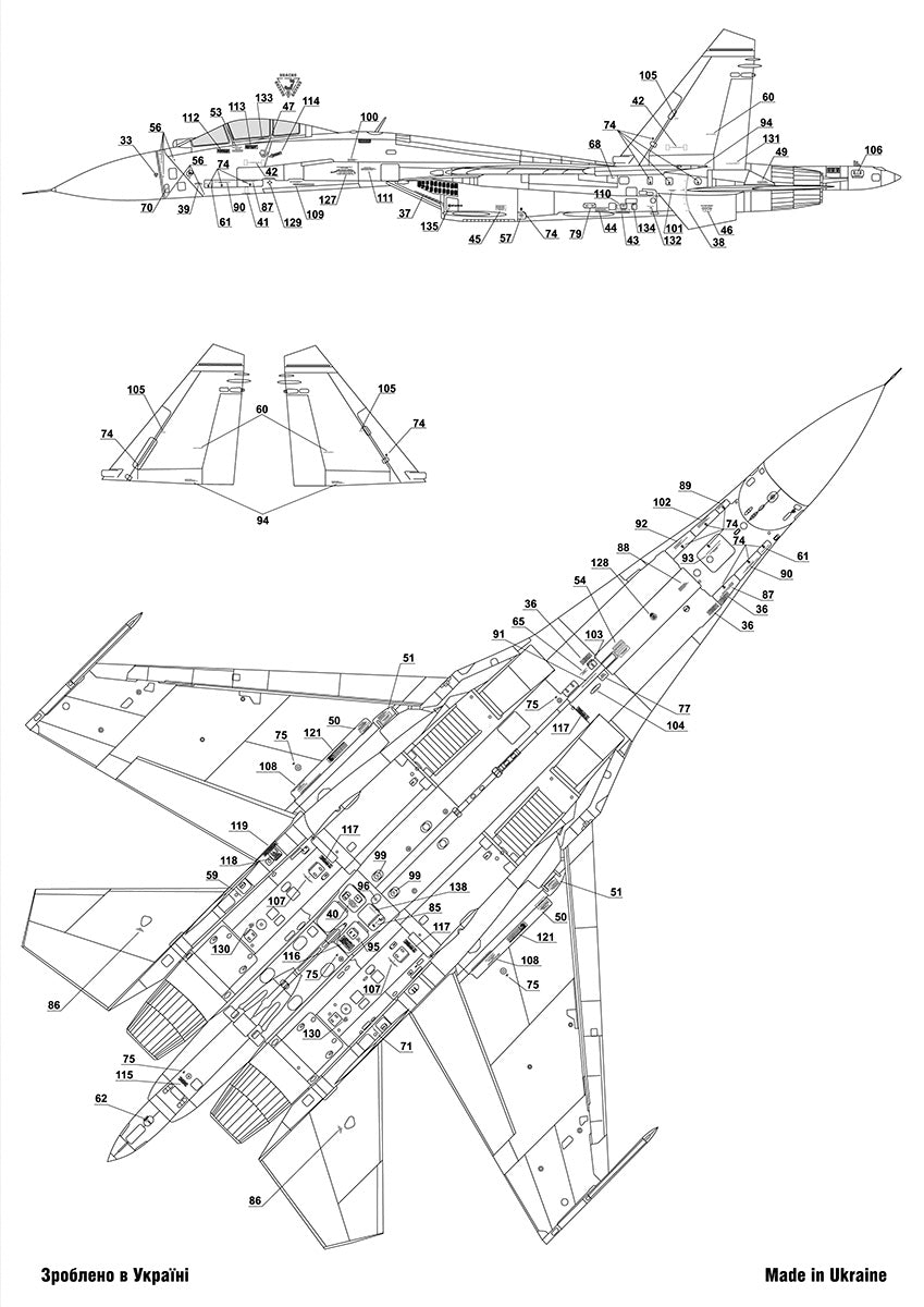 Foxbot Decals FBOT72037 1:72 Ukrainian Sukhoi Su-27S