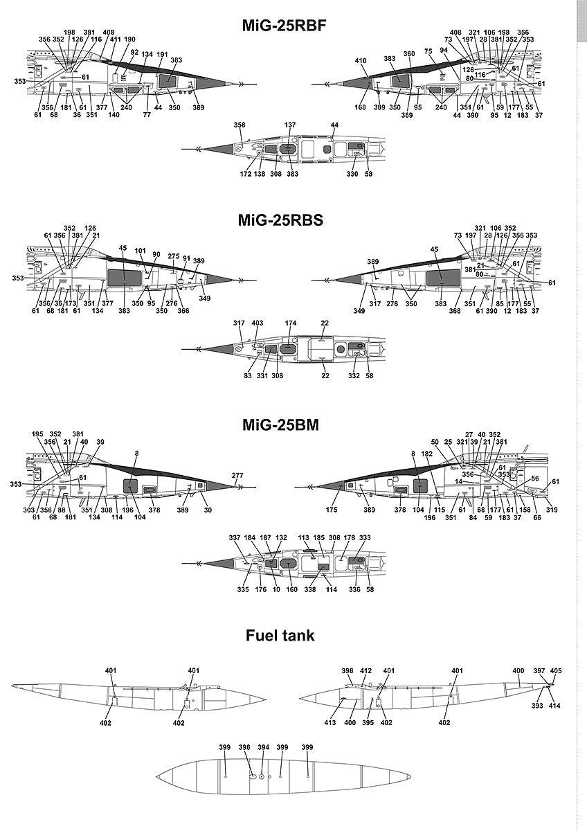 Foxbot FBOT72038 Mikoyan MiG-25 Stencils (ICM/Hasegawa) 1:72