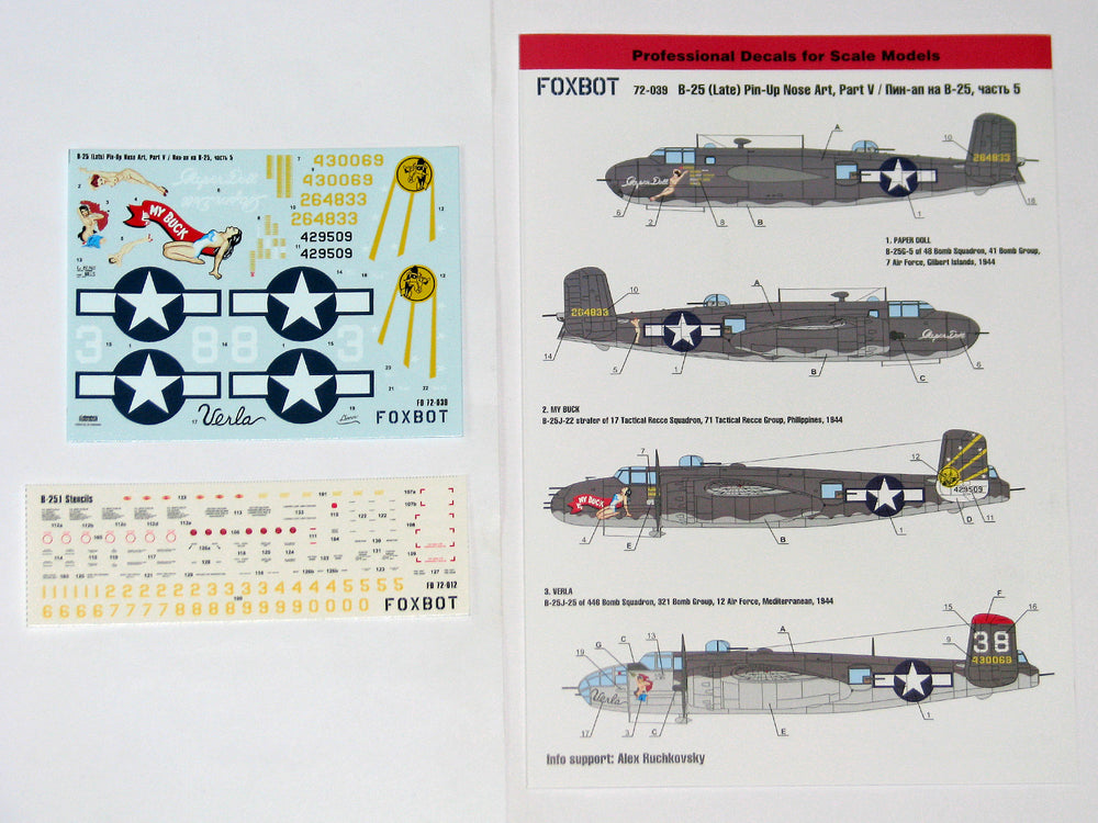 Foxbot Decals FBOT72039 1:72 North-American B-25G/J Mitchell