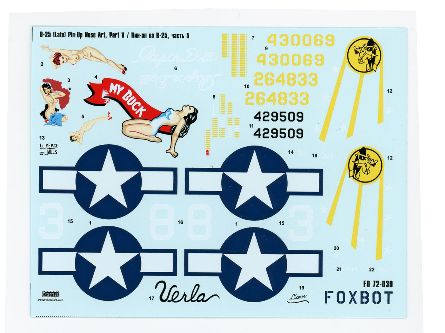 Foxbot Decals FBOT72039 1:72 North-American B-25G/J Mitchell