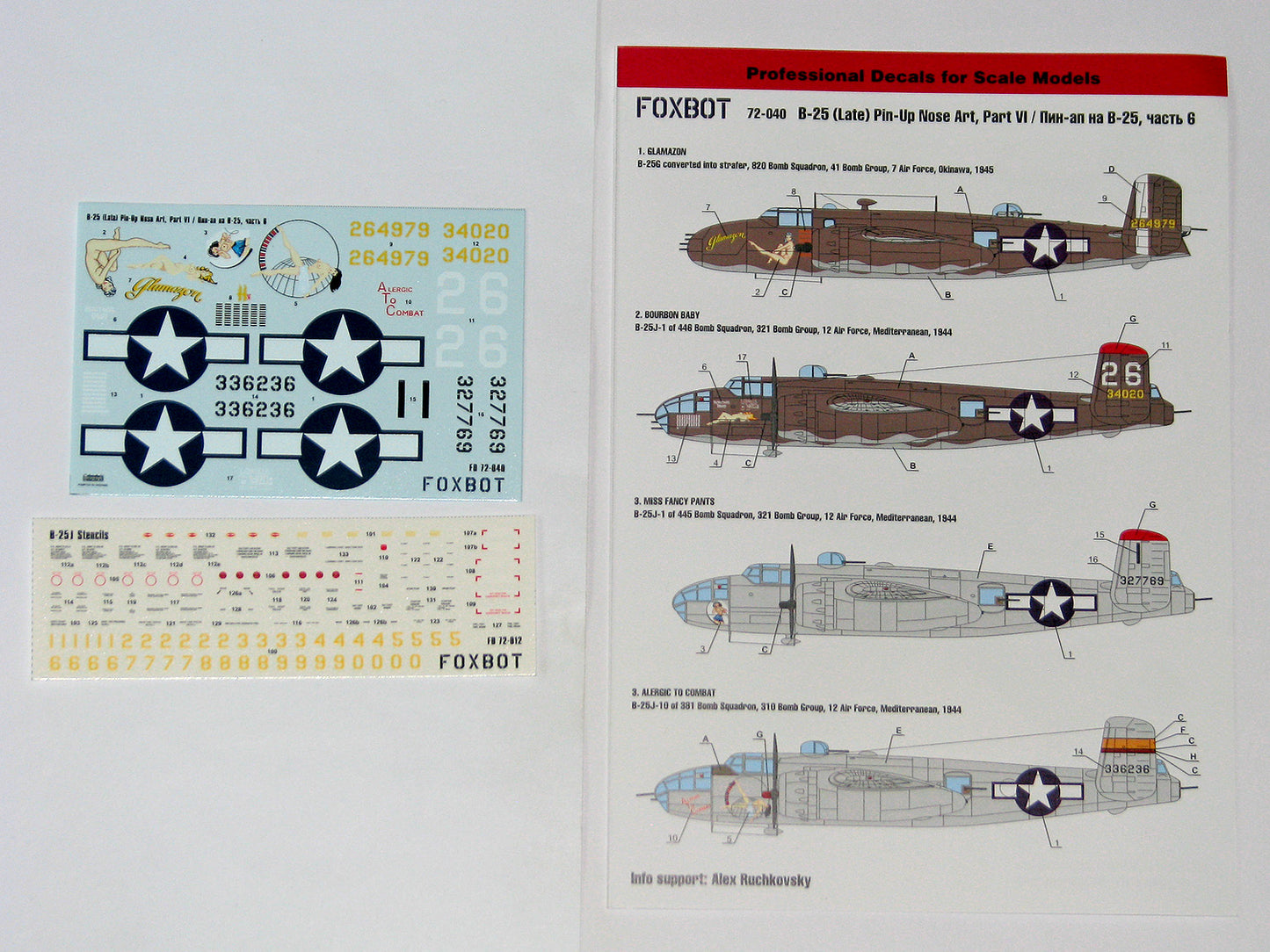 Foxbot Decals FBOT72040 1:72 North-American B-25G/J Mitchell