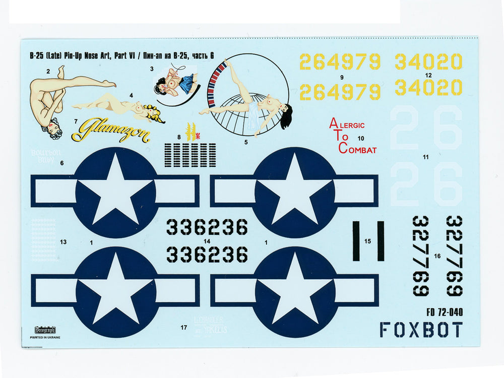 Foxbot Decals FBOT72040 1:72 North-American B-25G/J Mitchell