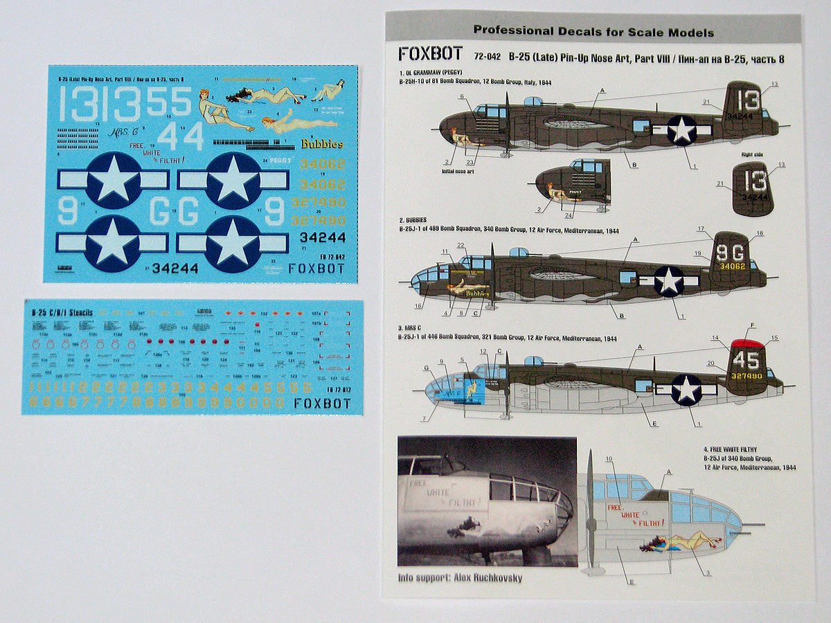 Foxbot Decals FBOT72042 1:72 North-American B-25H/J Mitchell