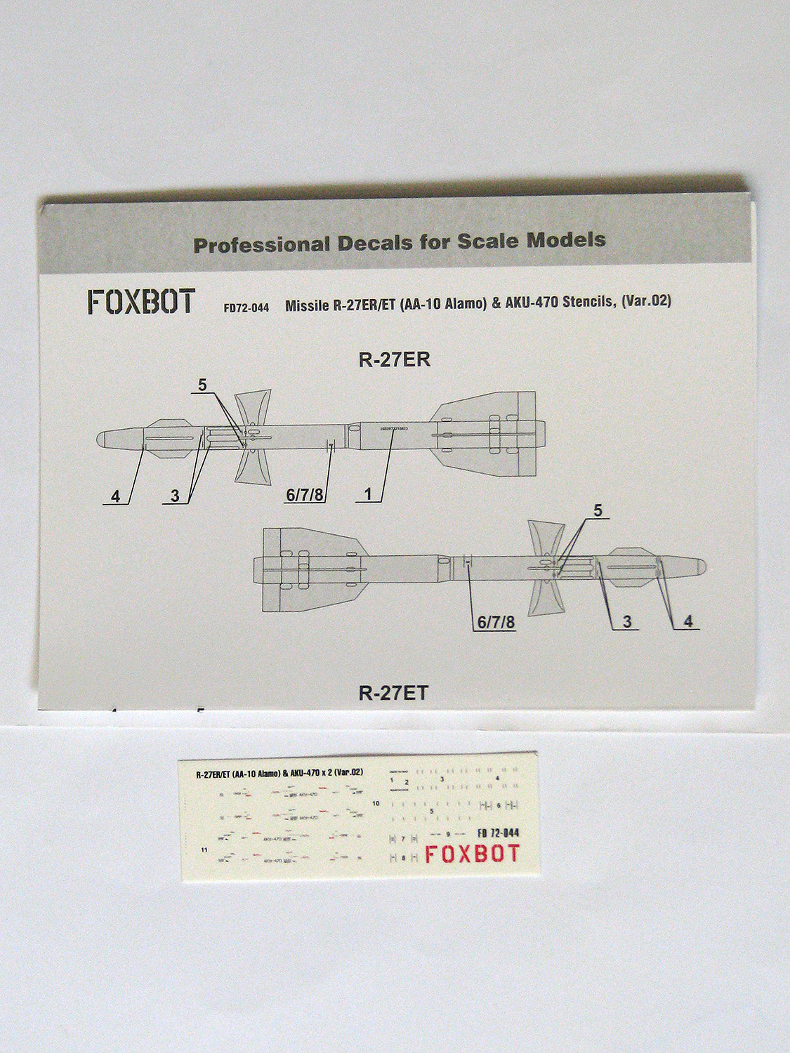 Foxbot Decals FBOT72044 1:72 Soviet Missile R-27ER/ET