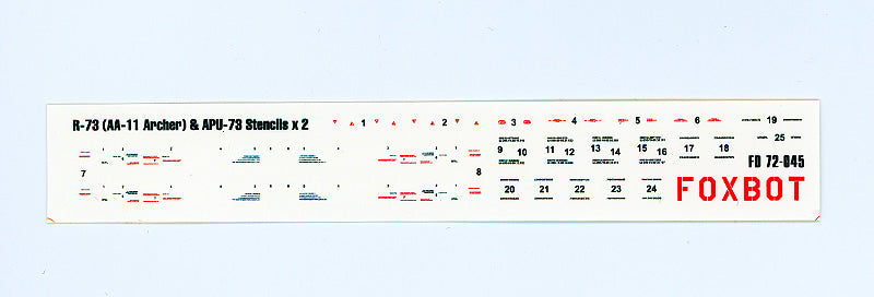 Foxbot Decals FBOT72045 1:72 Stencils for Missile R-73