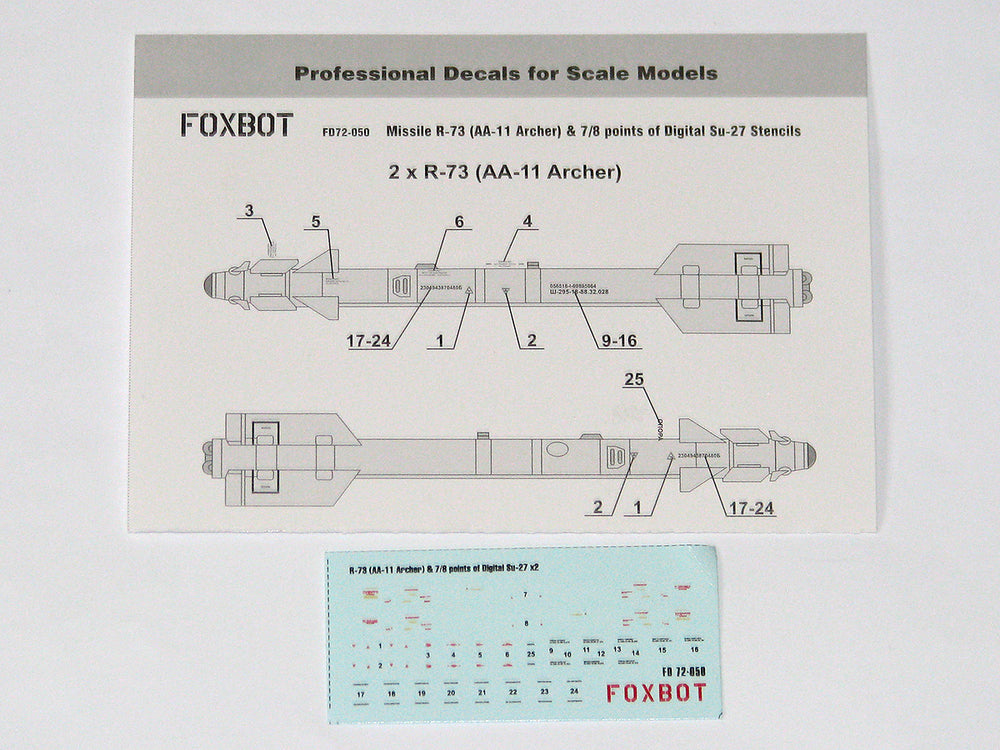 Foxbot Decals FBOT72050 1:72 Soviet Missile R-73