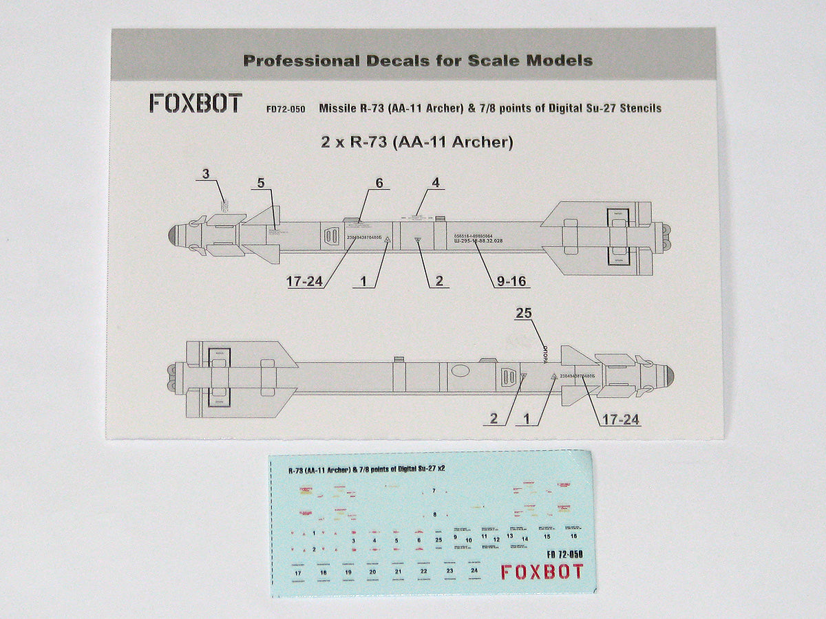 Foxbot Decals FBOT72050 1:72 Soviet Missile R-73