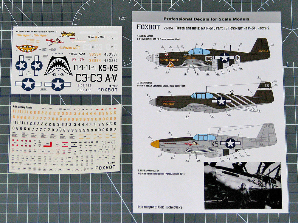 Foxbot Decals FBOT72052 1:72 North-American P-51 Mustang Nose art, Part 2