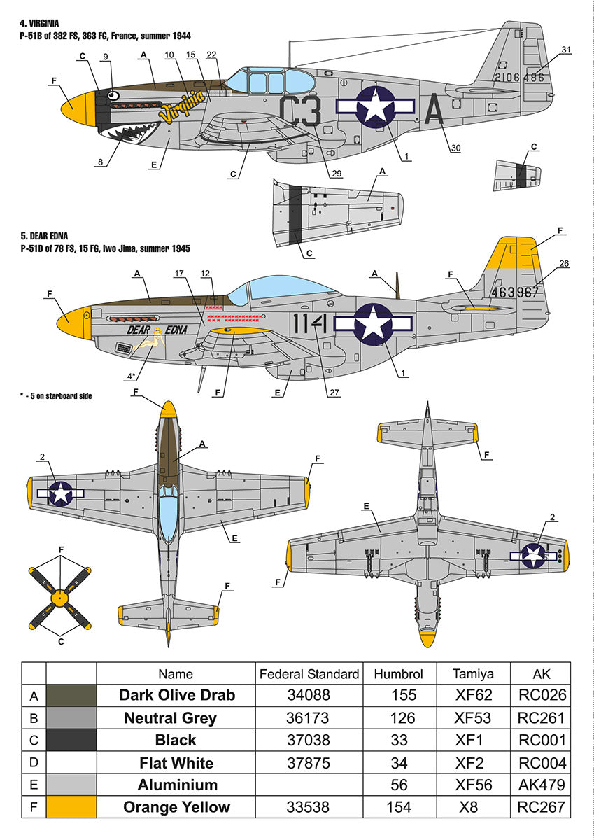 Foxbot Decals FBOT72052 1:72 North-American P-51 Mustang Nose art, Part 2
