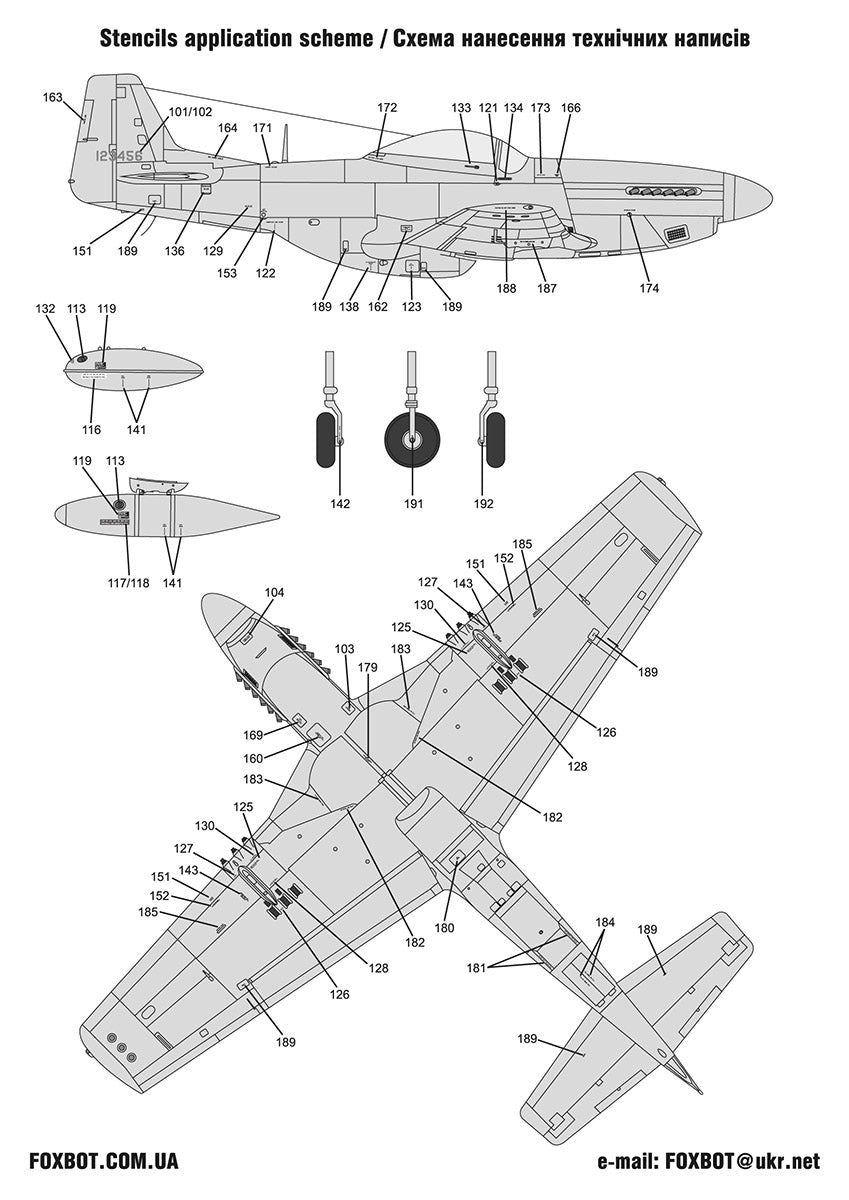Foxbot Decals FBOT72053 1:72 North-American P-51 Mustang Nose art, Part 3