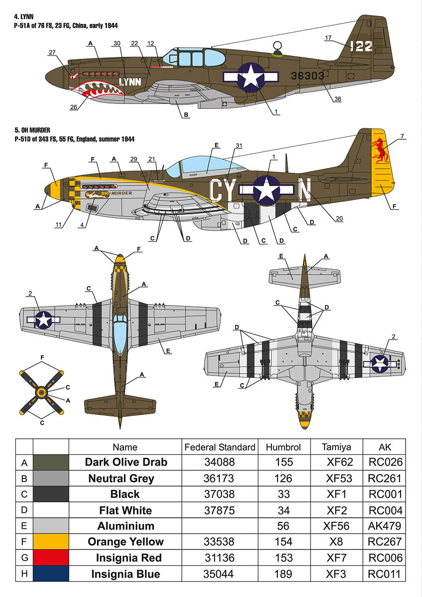 Foxbot Decals FBOT72053 1:72 North-American P-51 Mustang Nose art, Part 3