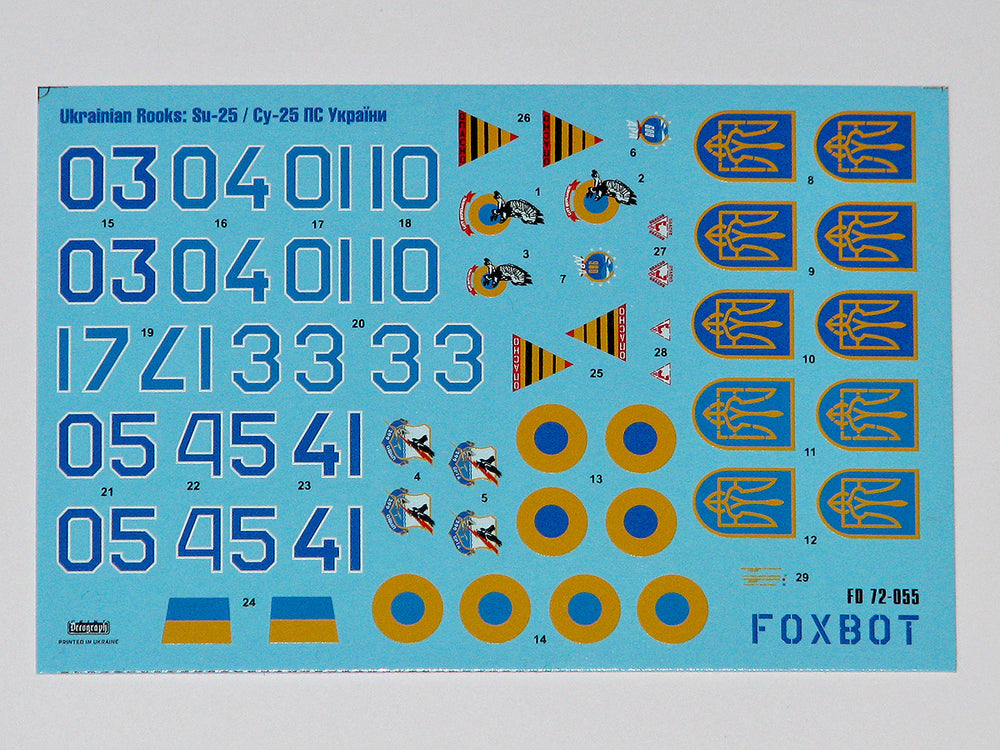 Foxbot Decals FBOT72055 1:72 Ukrainian Rooks: Sukhoi Su-25 markings