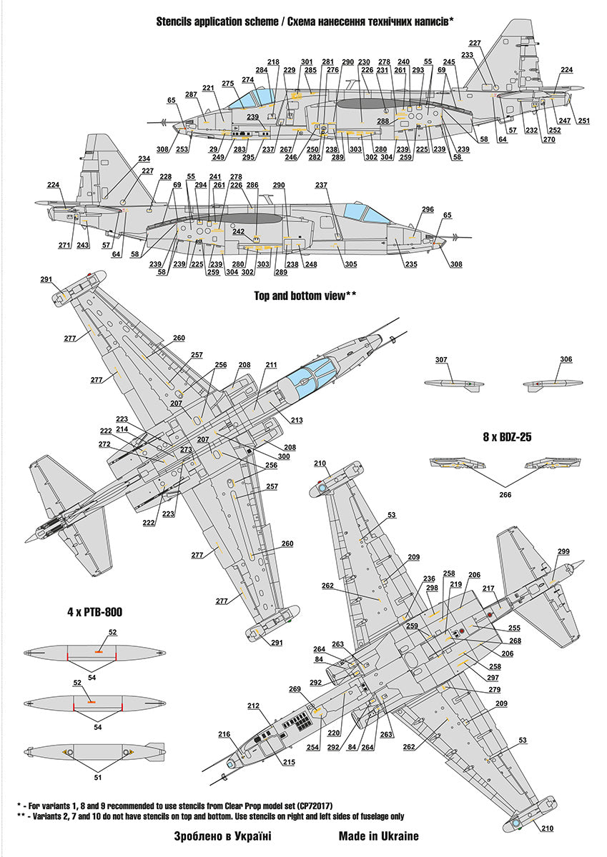 Foxbot Decals FBOT72055 1:72 Ukrainian Rooks: Sukhoi Su-25 markings