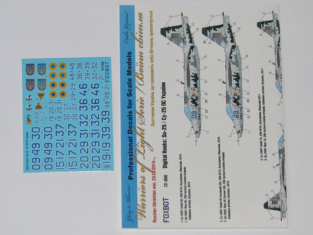 Foxbot Decals FBOT72056 1:72 Digital Rooks: Sukhoi Su-25 markings
