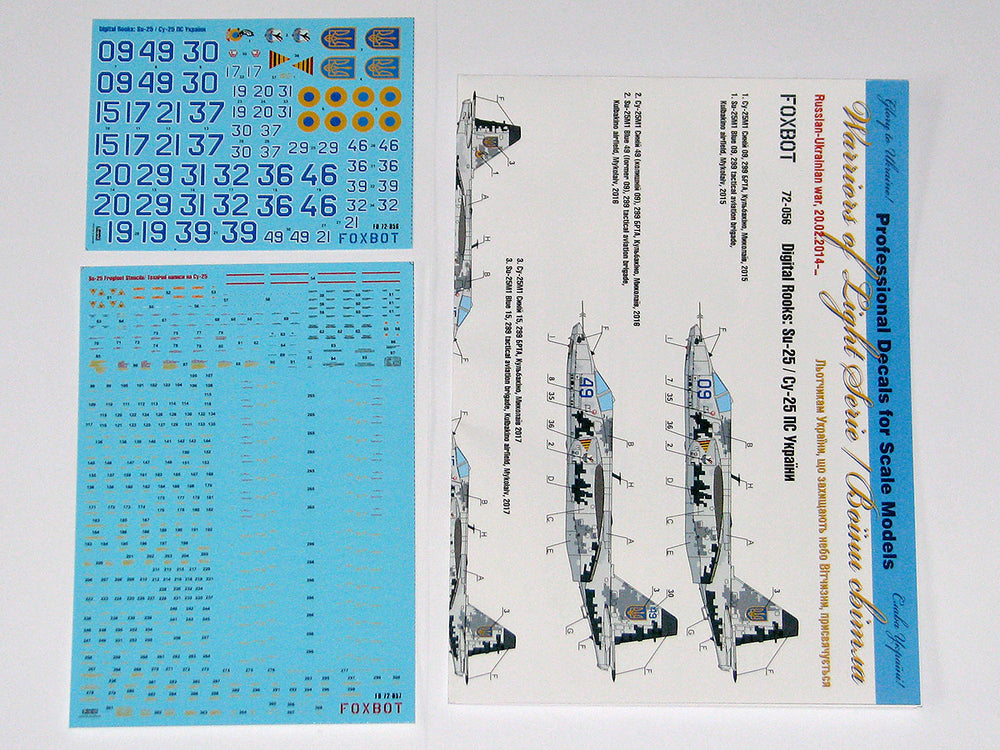 Foxbot Decals FBOT72056T 1:72 Digital Rooks: Sukhoi Su-25 markings and stencils