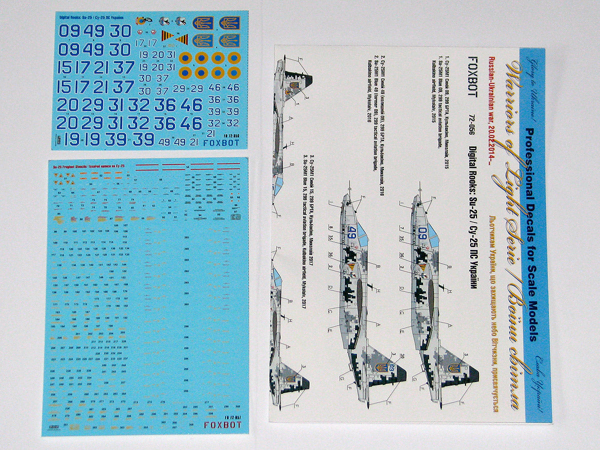 Foxbot Decals FBOT72056T 1:72 Digital Rooks: Sukhoi Su-25 markings and stencils