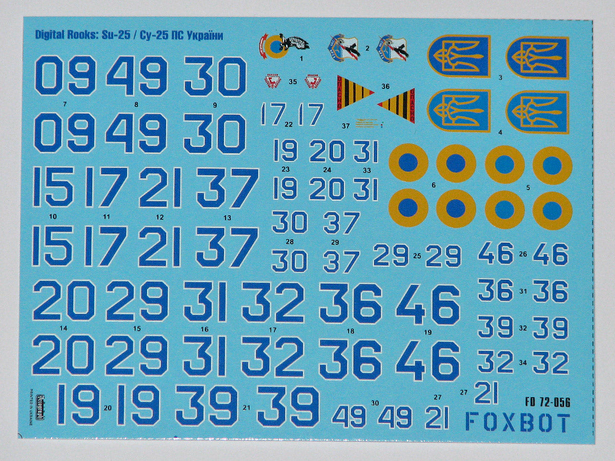 Foxbot Decals FBOT72056 1:72 Digital Rooks: Sukhoi Su-25 markings
