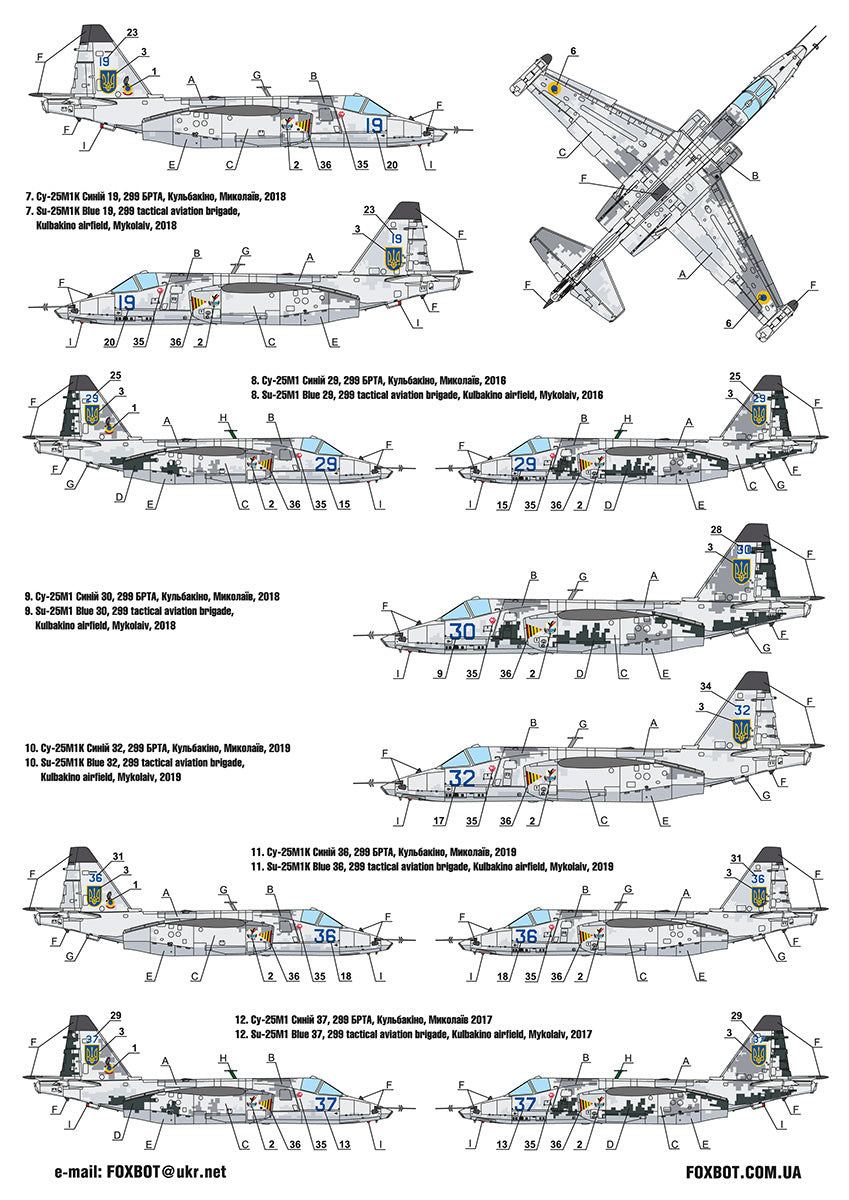 Foxbot Decals FBOT72056 1:72 Digital Rooks: Sukhoi Su-25 markings