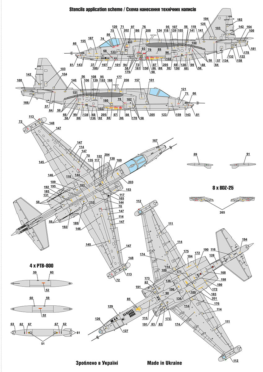Foxbot Decals FBOT72056 1:72 Digital Rooks: Sukhoi Su-25 markings