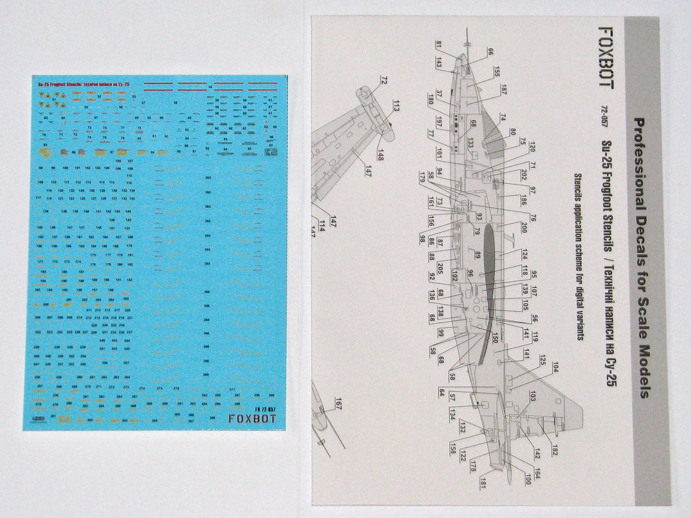 Foxbot Decals FBOT72057 1:72 Stencils for Sukhoi Su-25