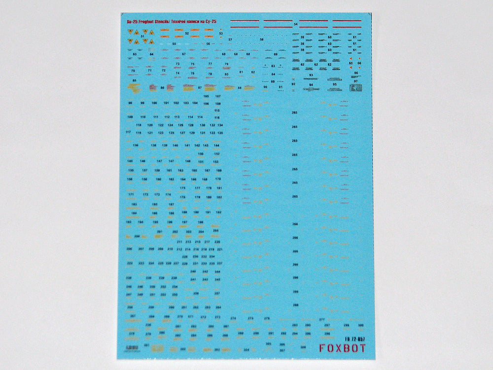 Foxbot Decals FBOT72057 1:72 Stencils for Sukhoi Su-25