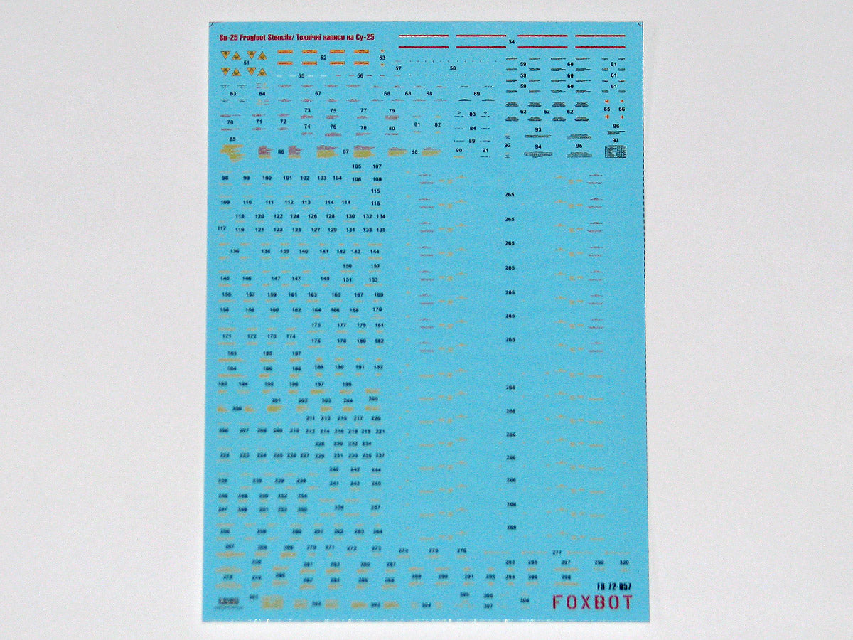 Foxbot Decals FBOT72057 1:72 Stencils for Sukhoi Su-25