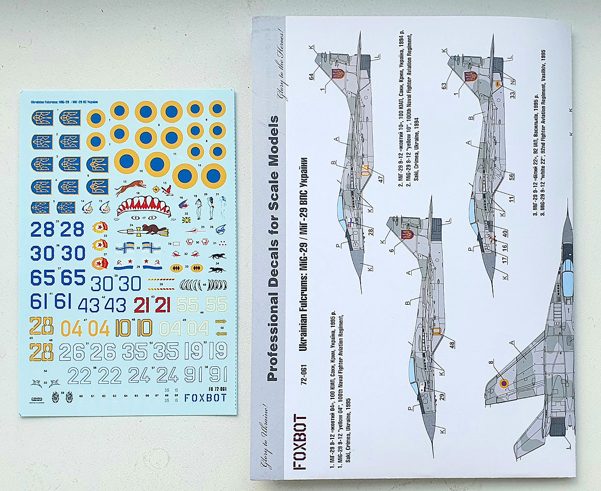 Foxbot Decals FBOT72061 1:72 Ukrainian Fulcrums: Mikoyan MiG-29