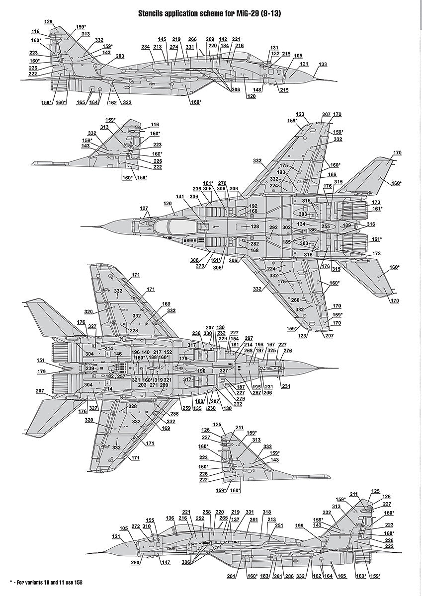 Foxbot Decals FBOT72062 1:72 Stencils for Mikoyan MiG-29