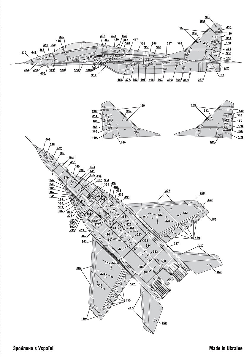 Foxbot Decals FBOT72062 1:72 Stencils for Mikoyan MiG-29