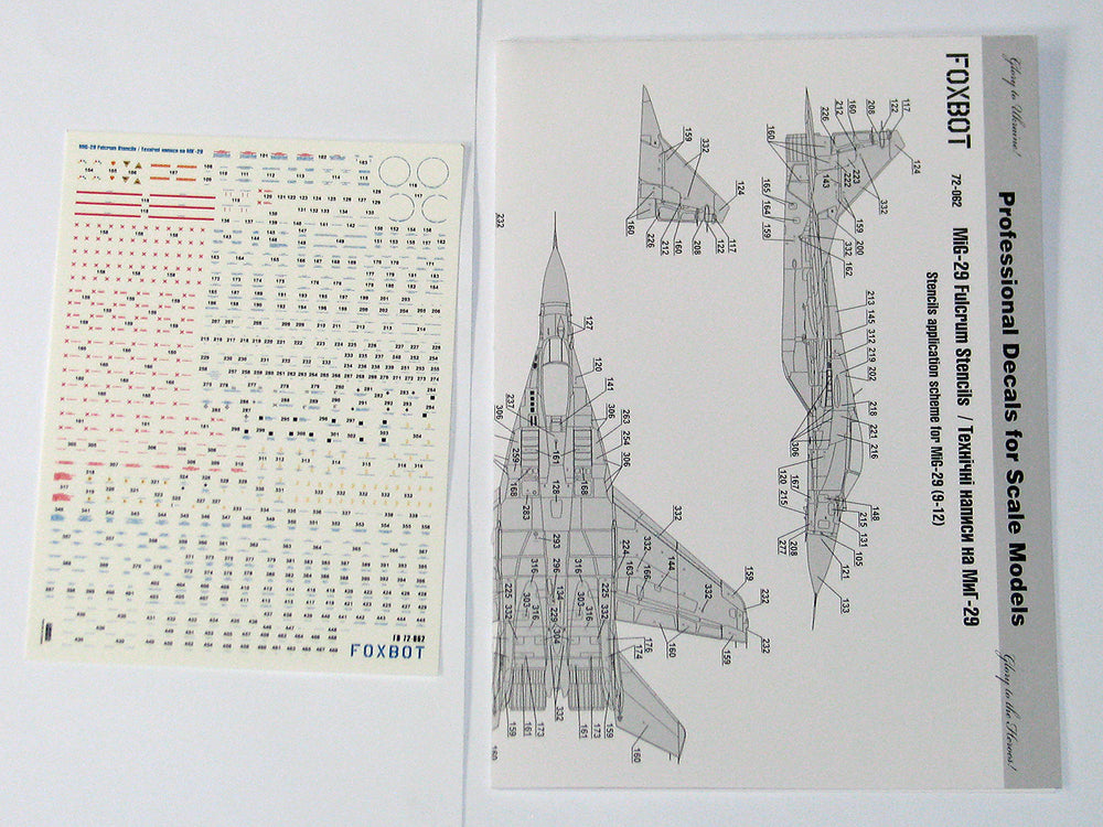 Foxbot Decals FBOT72062 1:72 Stencils for Mikoyan MiG-29