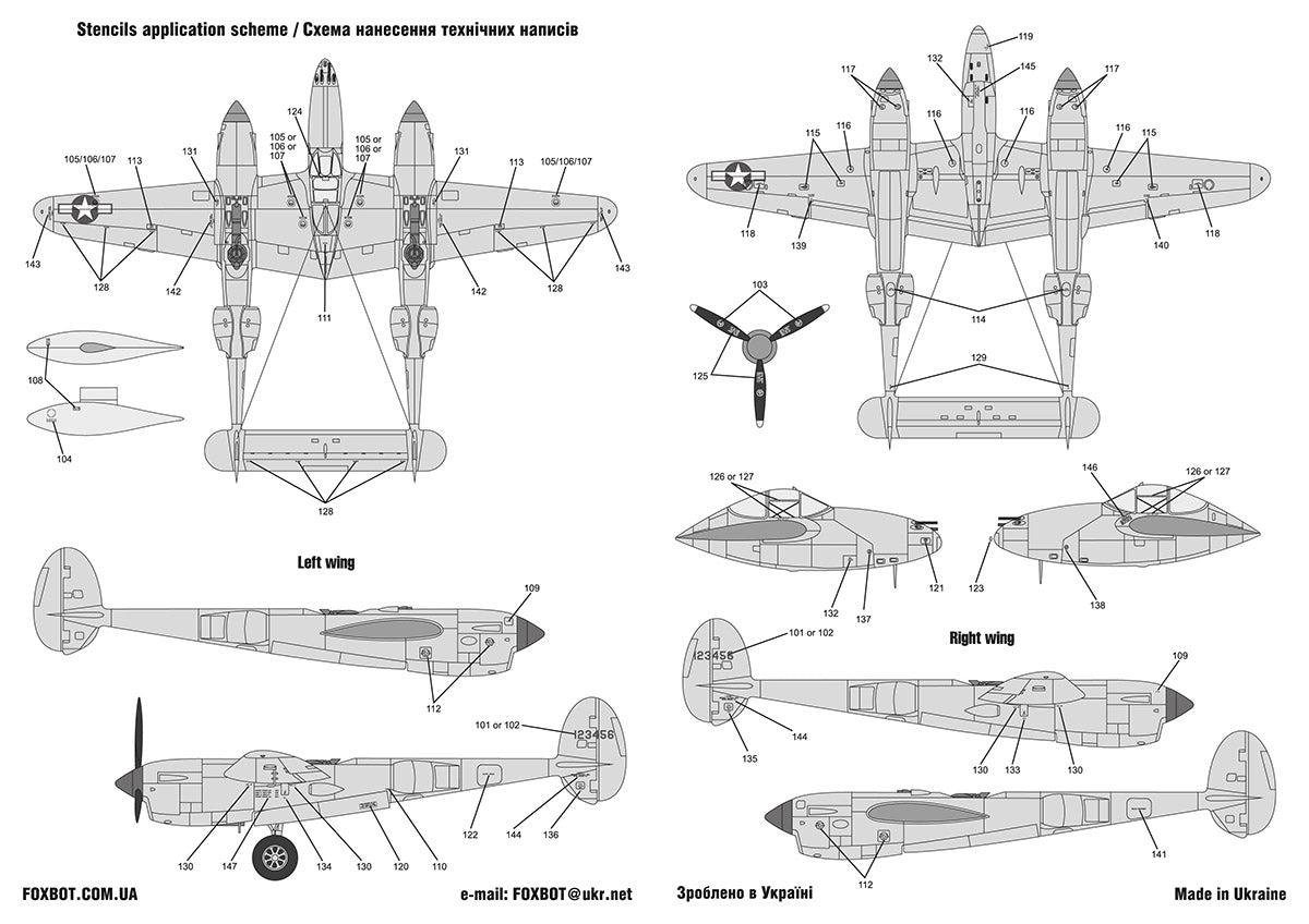 Foxbot FBOT72067 P-38 Lightning Pin-Up Nose Art Pt II 1:72