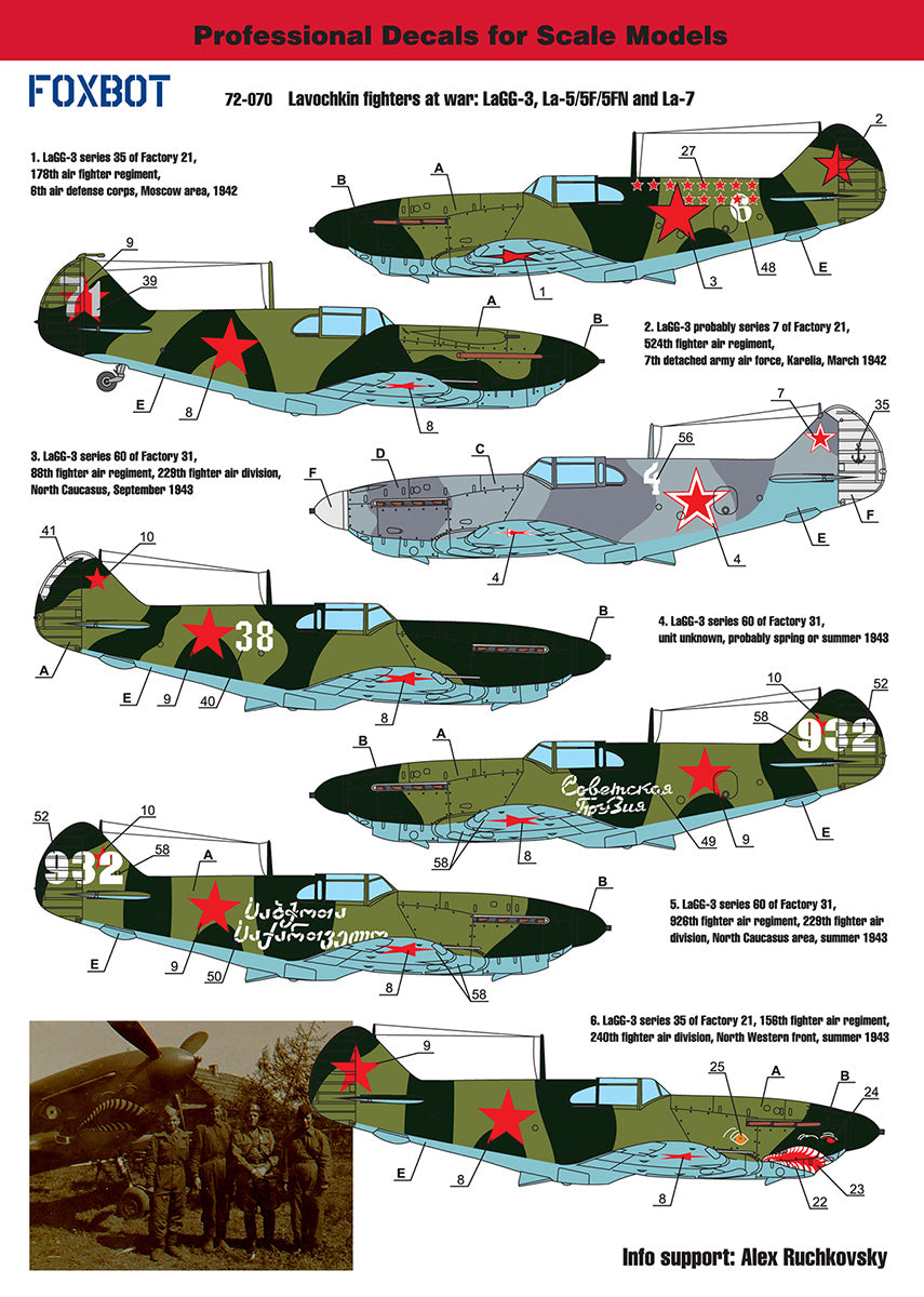 Foxbot FBOT72070 Lavochkin Fighters at War: LaGG-3 to La-7 1:72