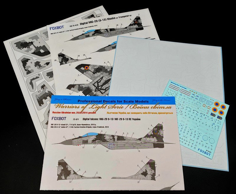 Foxbot Decals FBOT72071A 1:72 Digital Falcons: Mikoyan MiG-29 9-13