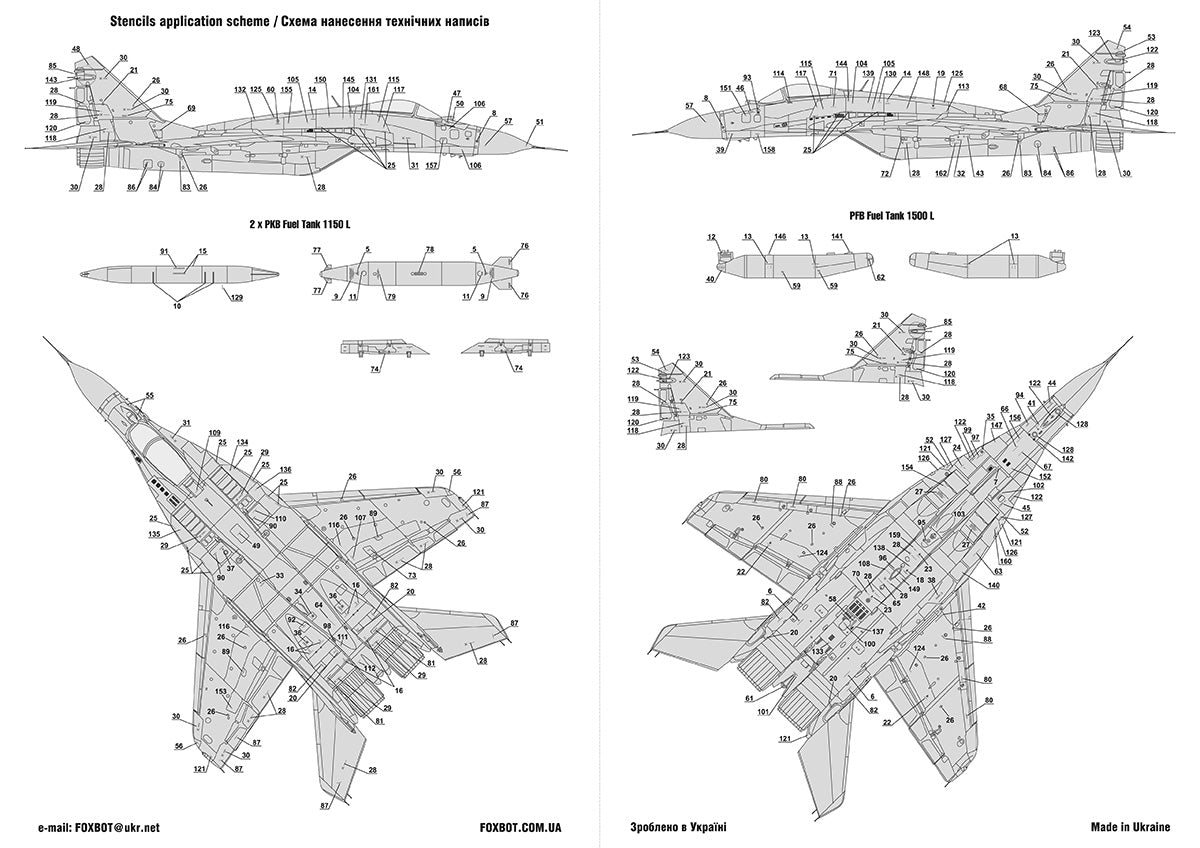 Foxbot FBOT72071 Digital Falcons: Mikoyan MiG-29 9-13 1:72