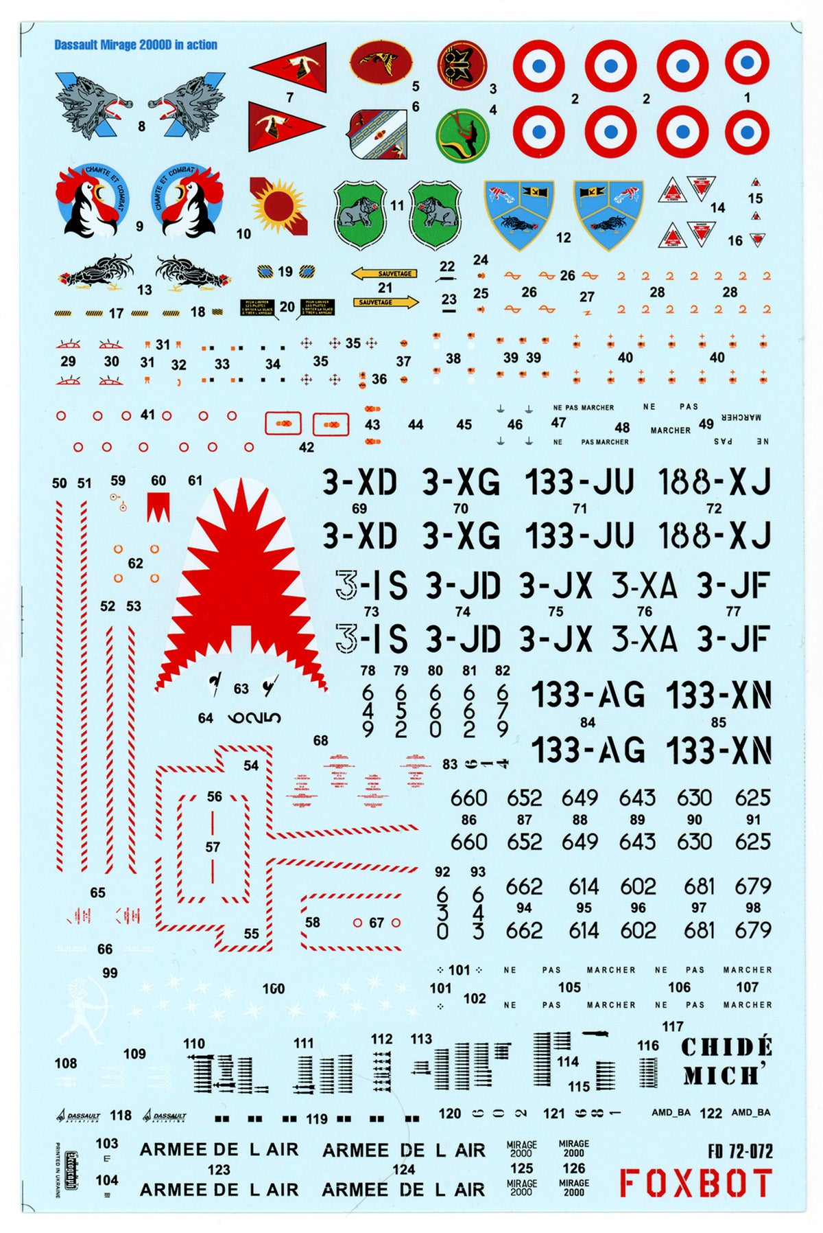 Foxbot Decals FBOT72072 1:72 Dassault_Mirage 2000D