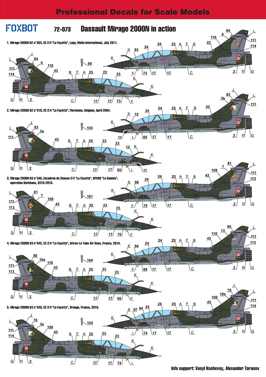 Foxbot Decals FBOT72073 1:72 Dassault_Mirage 2000N