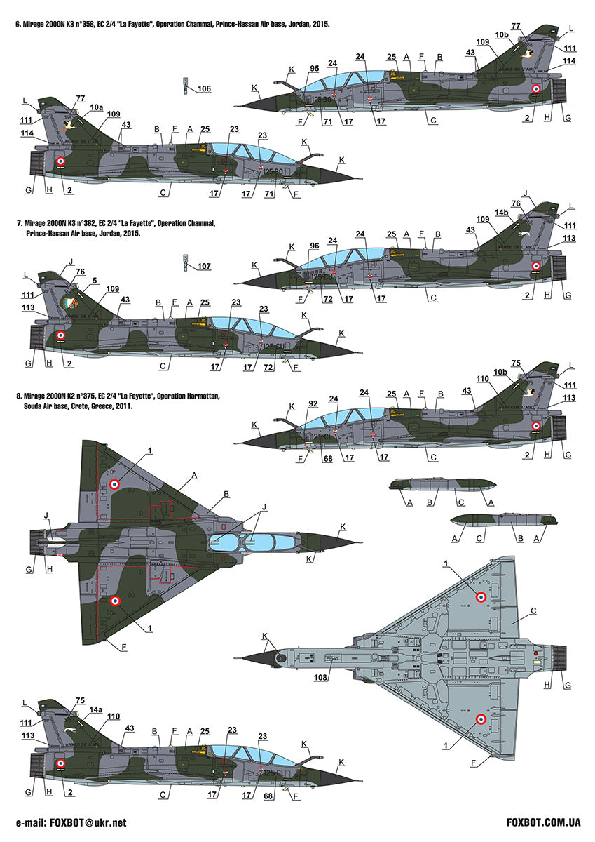 Foxbot Decals FBOT72073 1:72 Dassault_Mirage 2000N