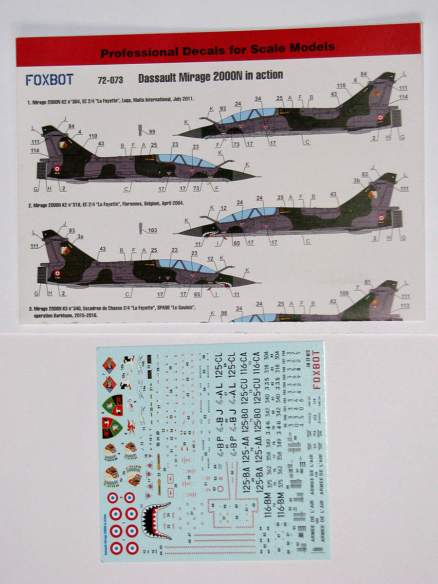 Foxbot Decals FBOT72073 1:72 Dassault_Mirage 2000N