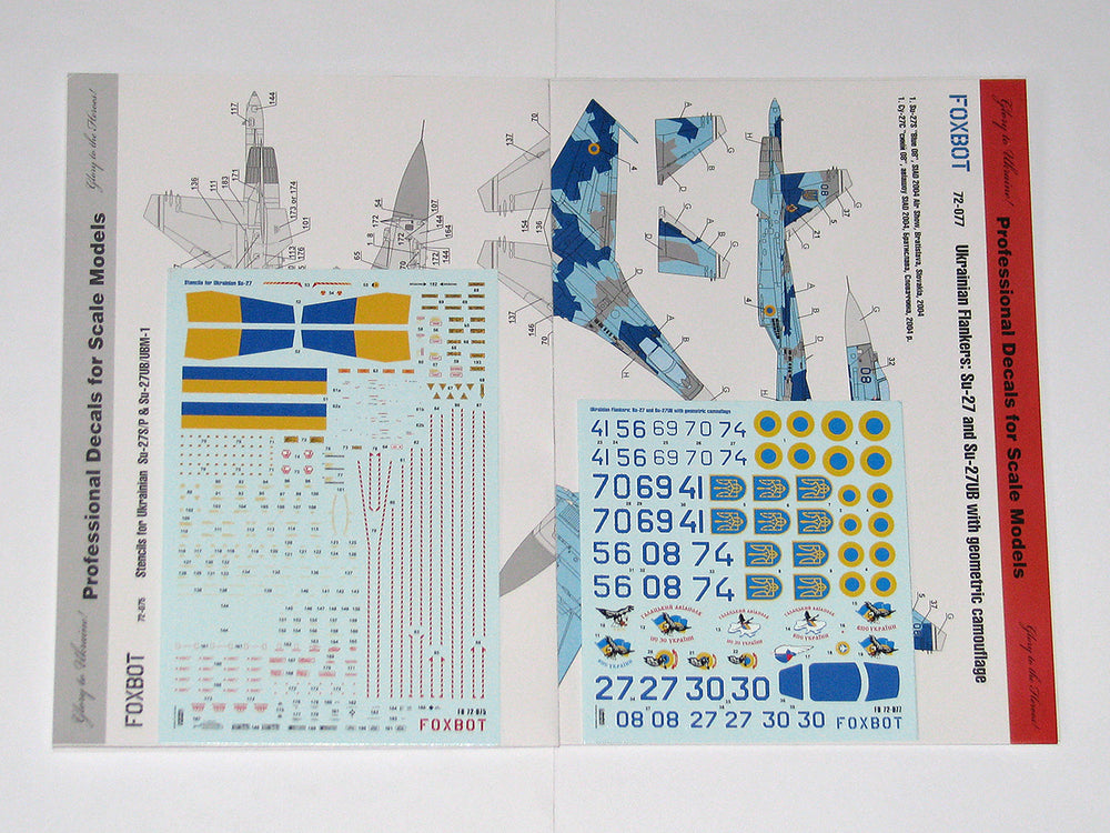 Foxbot FBOT72077T Ukrainian Su-27/UB Geometric Camo & Stencils 1:72